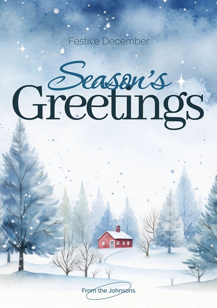 Season's Greetings poster template and design
