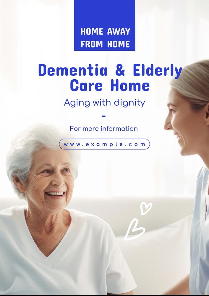Elderly care poster template and design