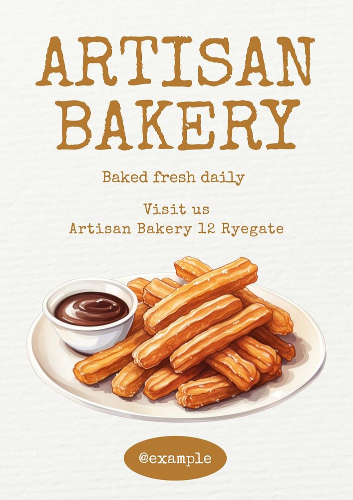 Artisan bakery poster template