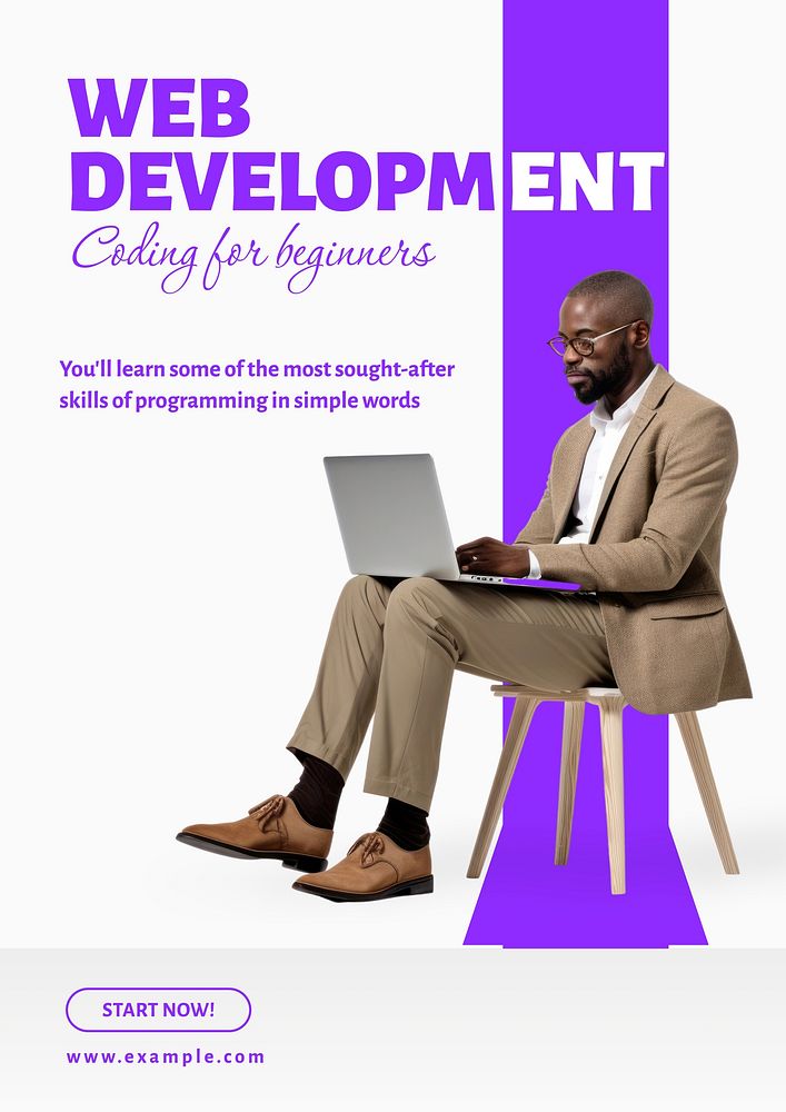 Web development poster template