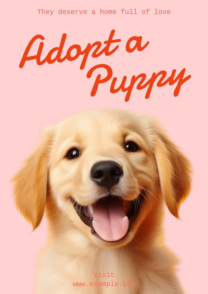 Puppy adoption poster template