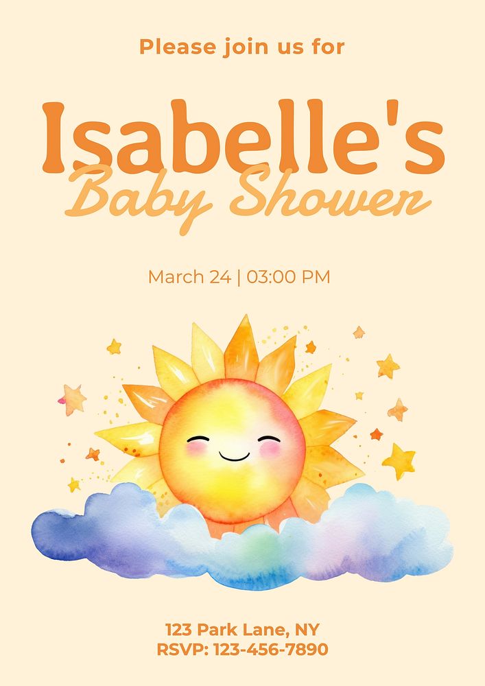 Baby shower poster template