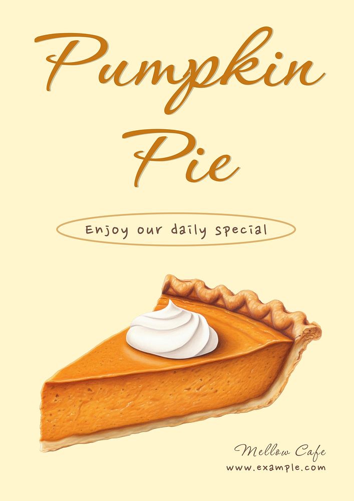 Pumpkin pie poster template