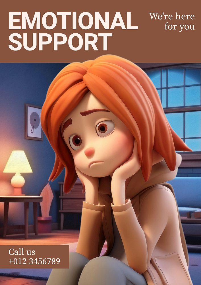 Emotional support poster template
