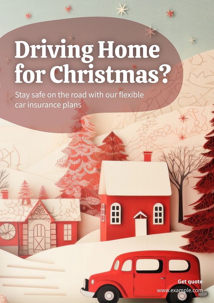 Christmas car insurance poster template