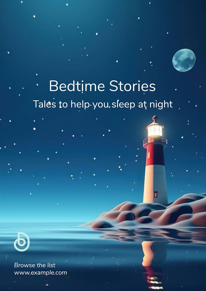 Bedtime stories poster template and design