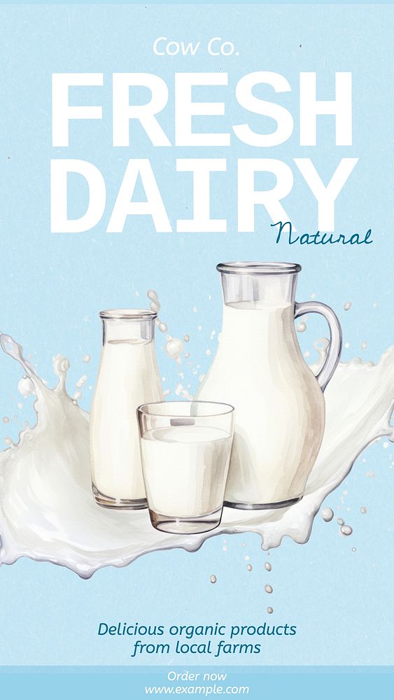 Fresh dairy Instagram story template
