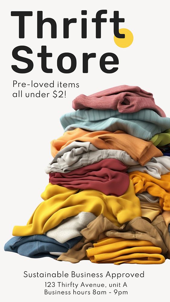 Thrift store ad Instagram story template