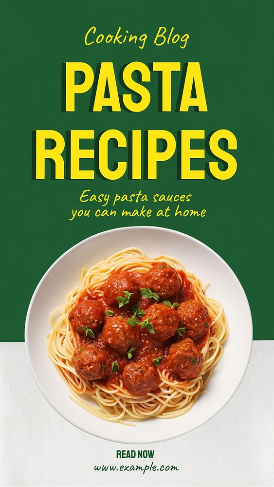 Pasta recipe Instagram story template, editable social media design