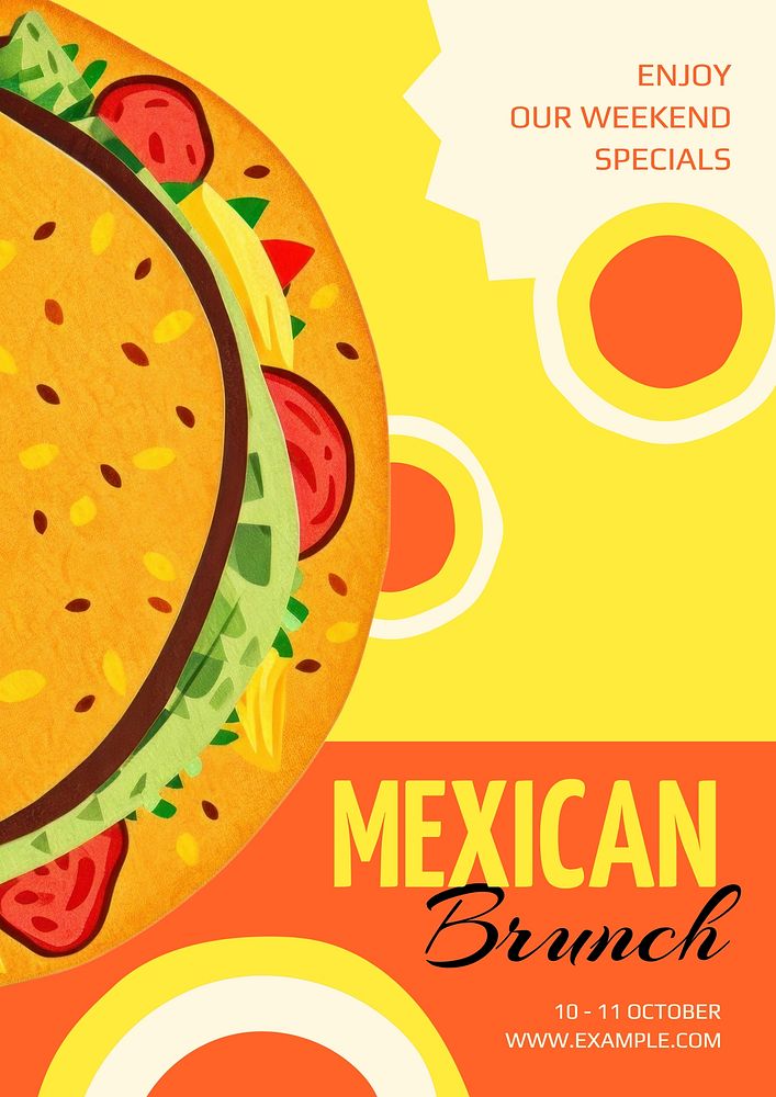 Mexican brunch poster template