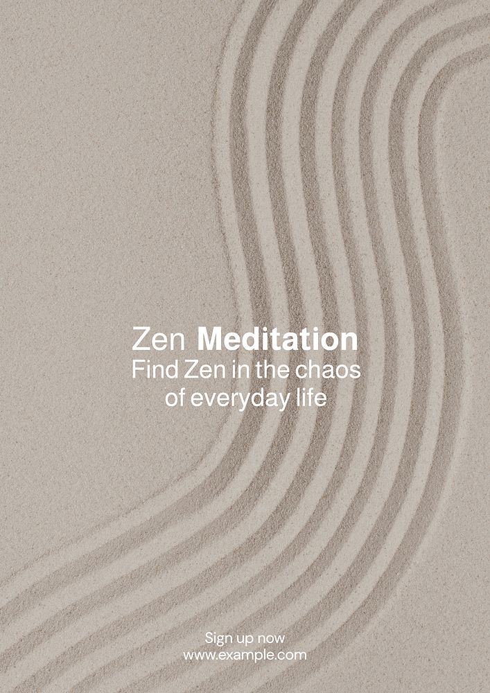 Zen meditation poster template