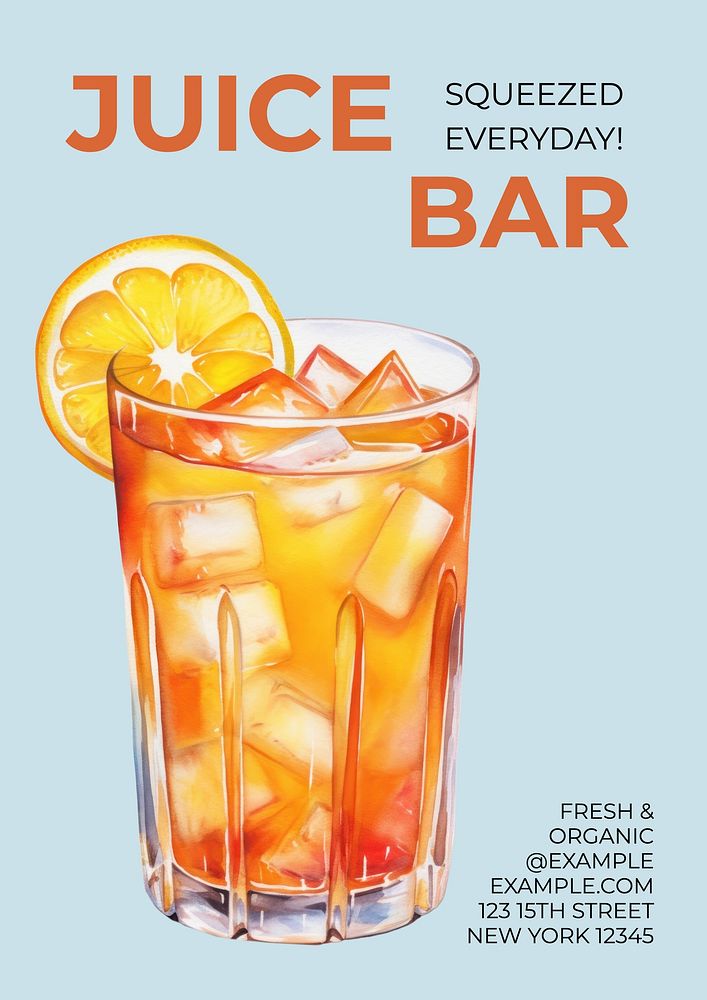Juice bar poster template