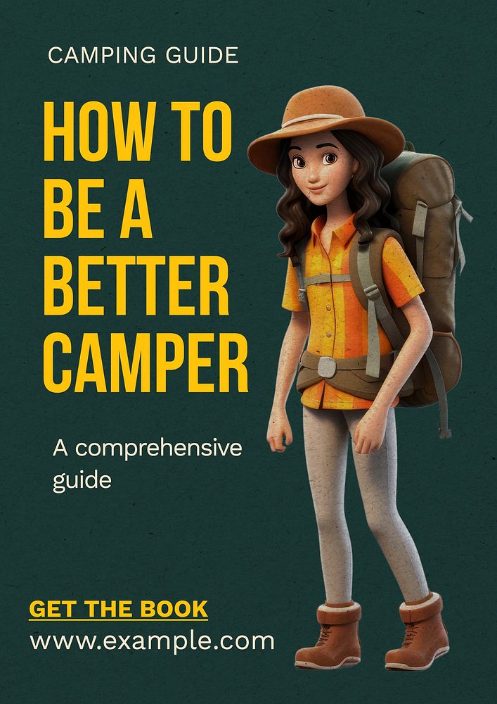 Camping poster template and design