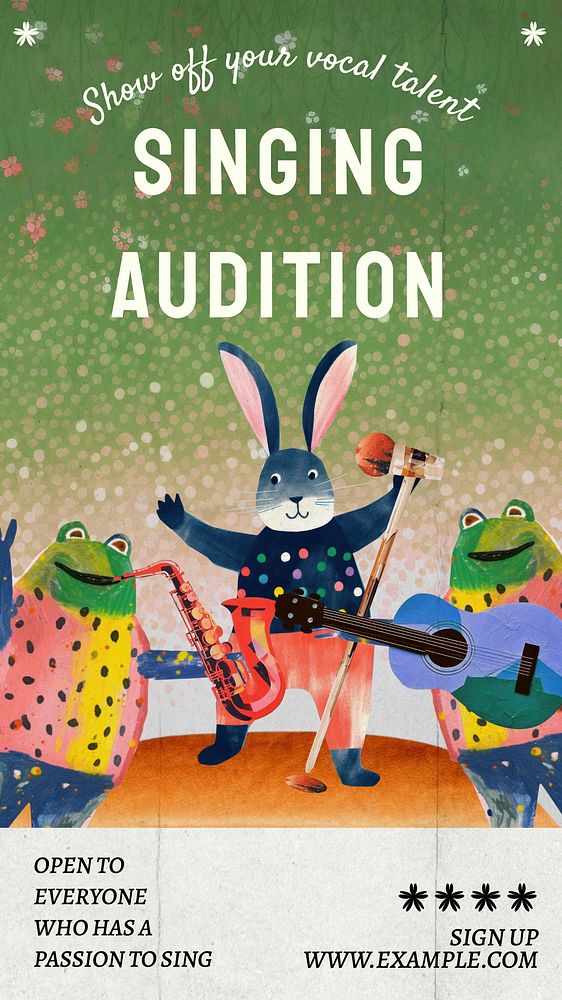 Singing audition Instagram story template