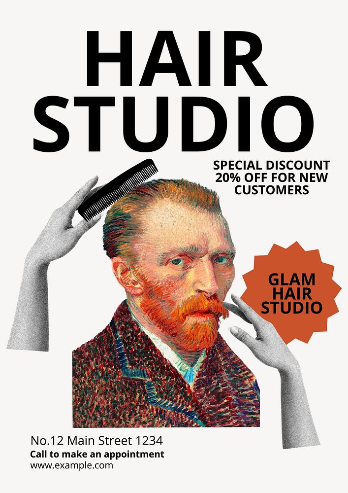 Hair studio poster template and design