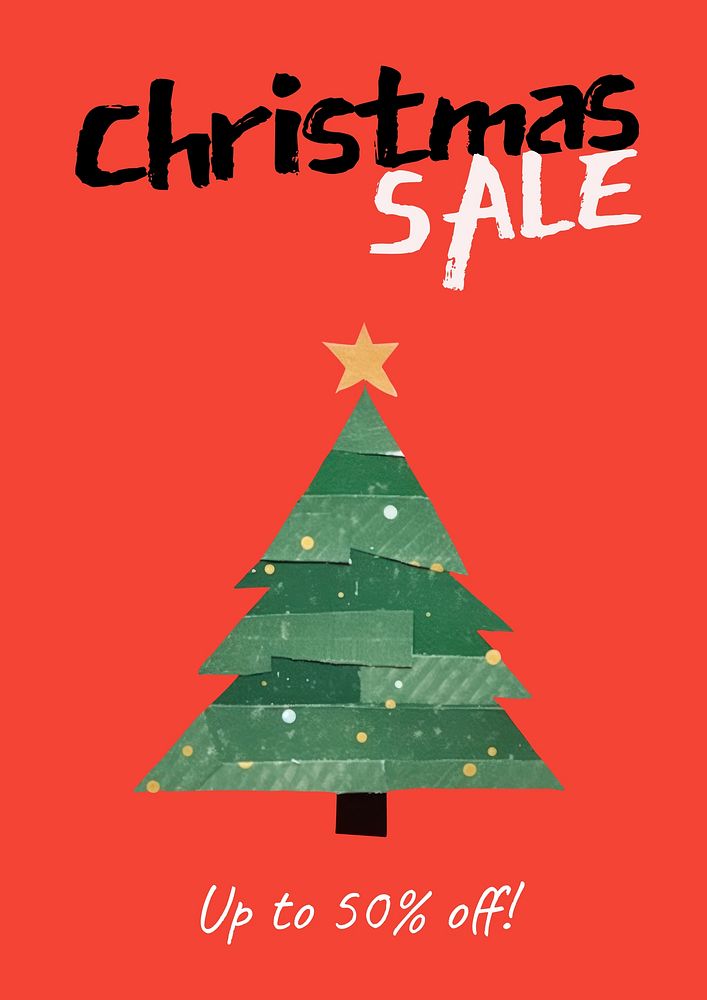 Christmas sale poster template
