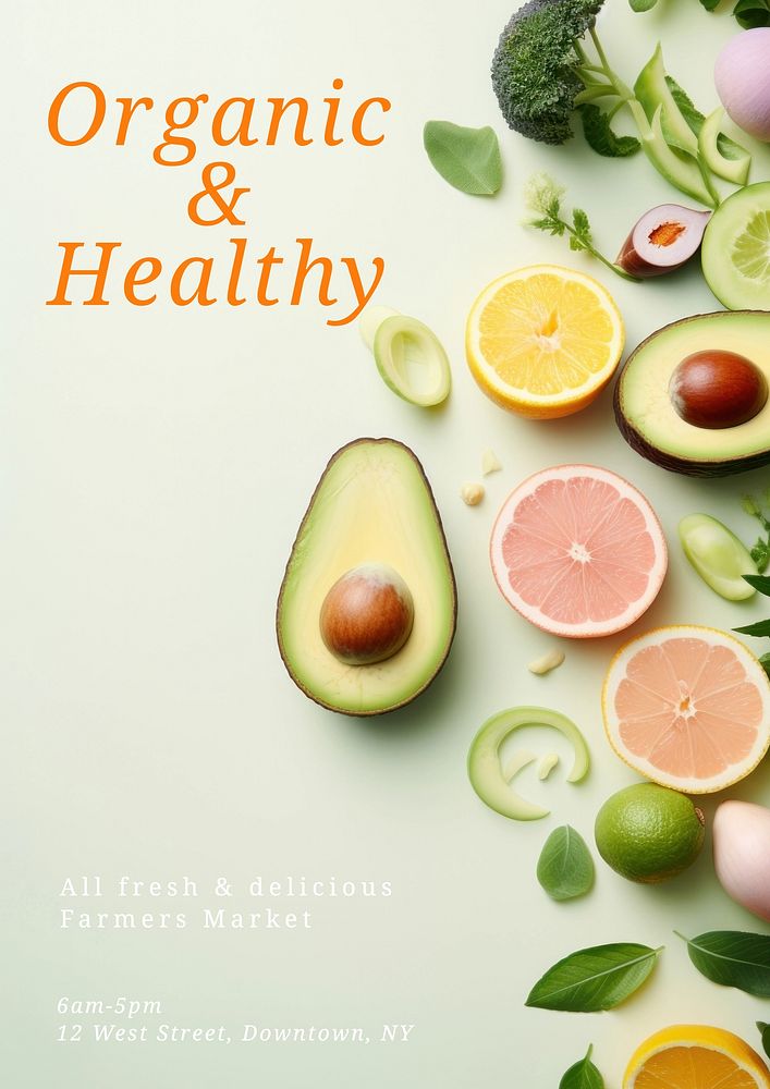 Organic & healthy poster template