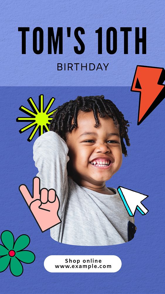 Kids birthday Instagram story template