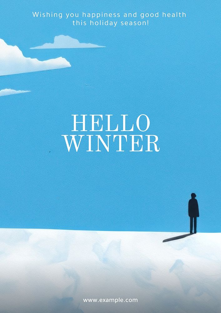 Hello winter wish poster template