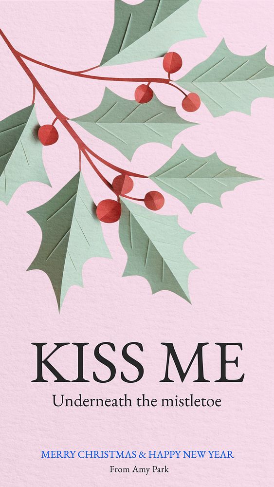 Romantic Christmas card Instagram story template