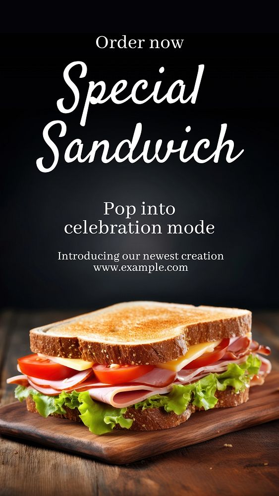 Special sandwich Instagram story template