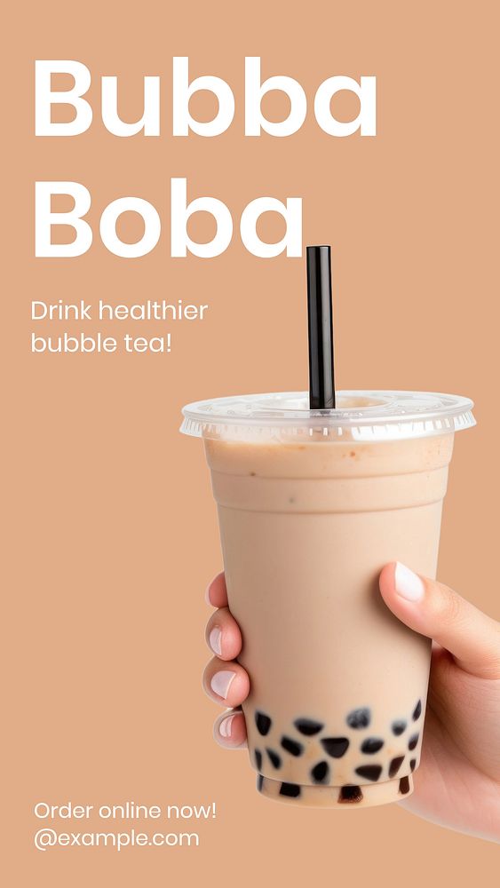 Healthy boba Instagram post template