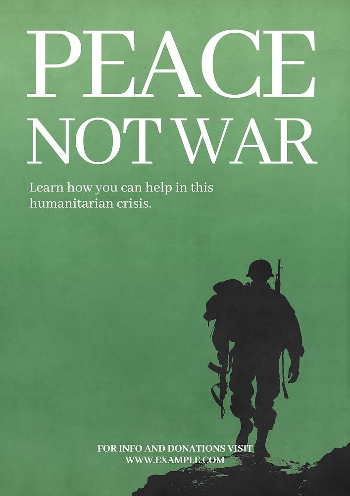 Peace not war poster template