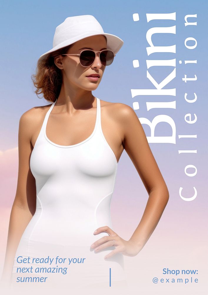 Bikini collection poster template and design