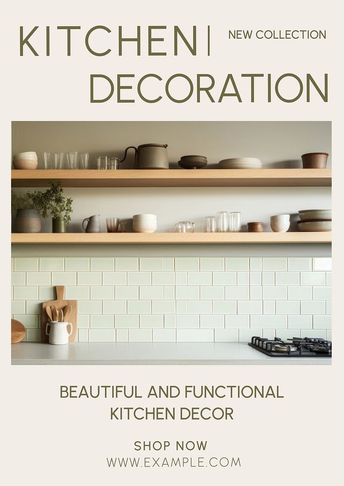 Kitchen decoration  poster template and design