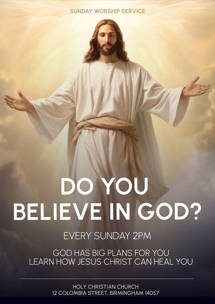 Believe in god poster template and design