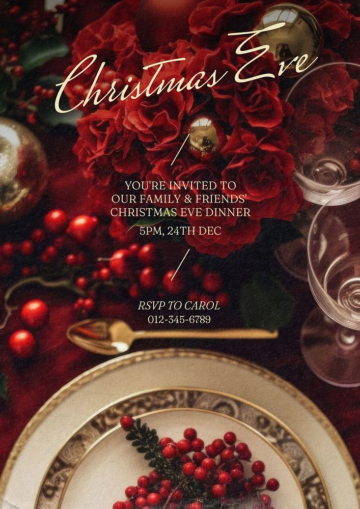 Christmas eve poster template