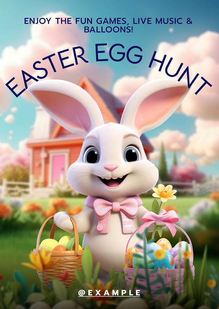 Easter egg hunt poster template