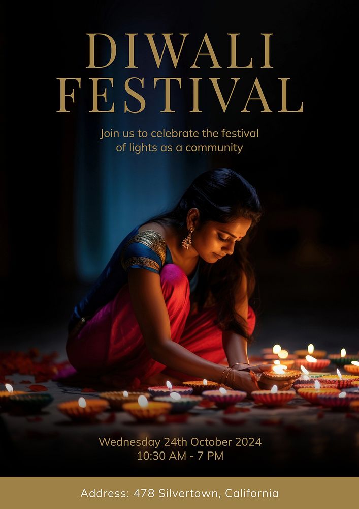Diwali festival poster template