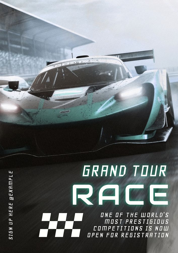 Car racing poster template and design
