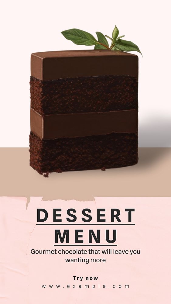 Dessert menu Facebook story template