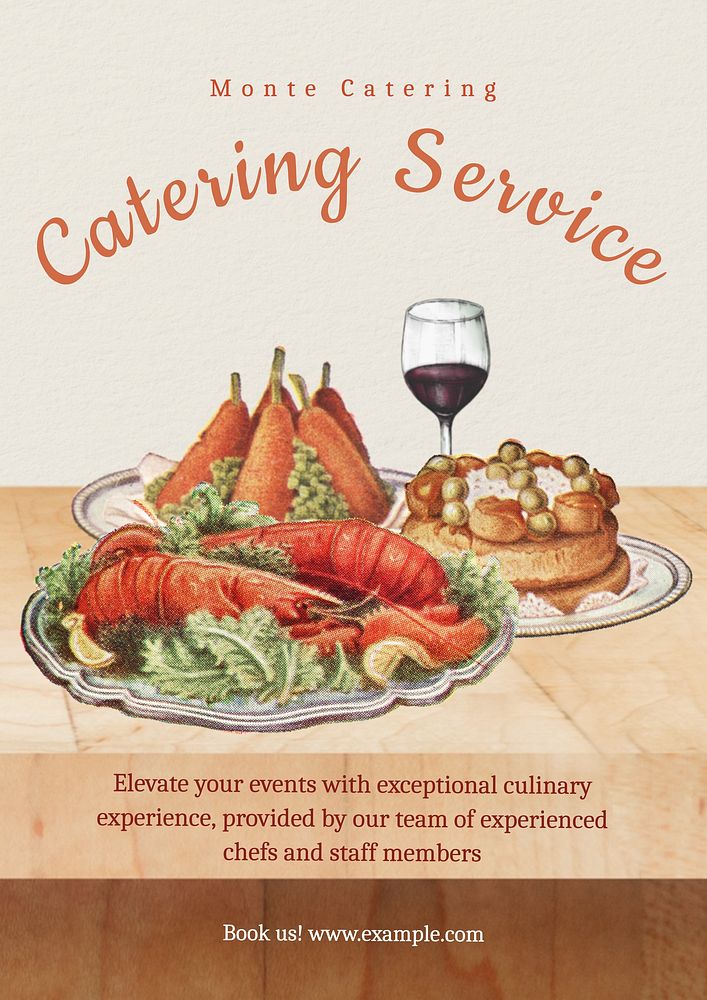 Catering service poster template