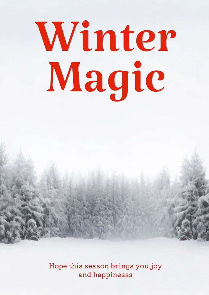 Winter magic poster template