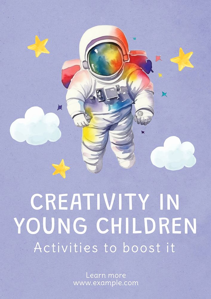 Creativity in children poster template and design