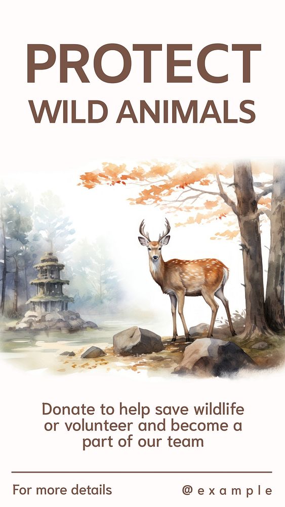 Protect wild animals Facebook story template  