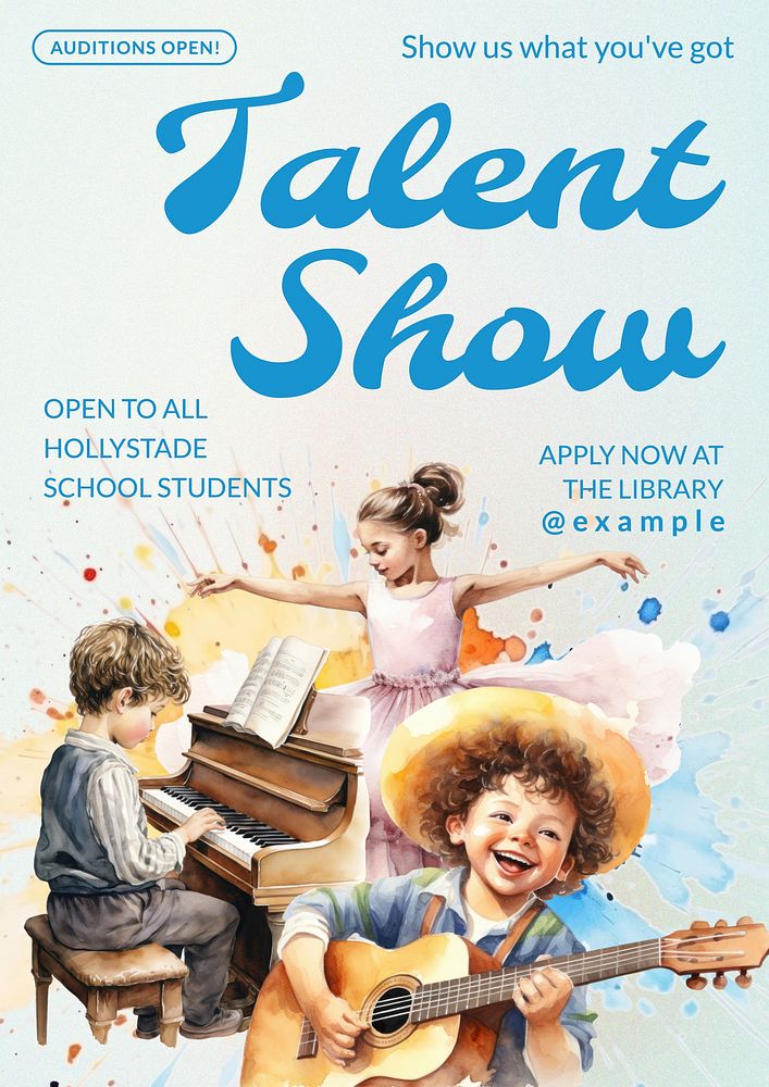 Talent show poster template and design