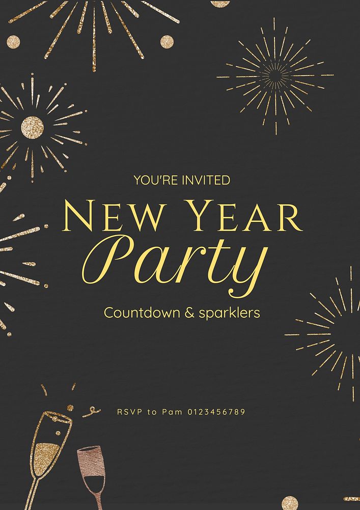New year cheers poster template