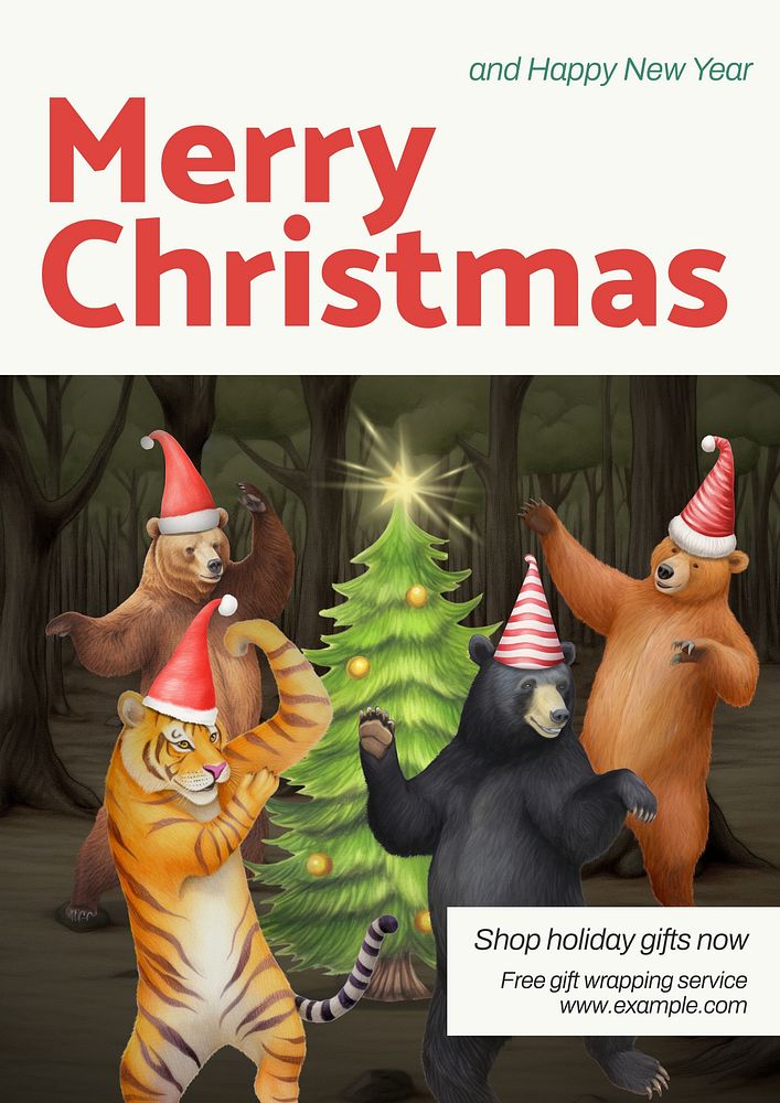 Merry christmas poster template
