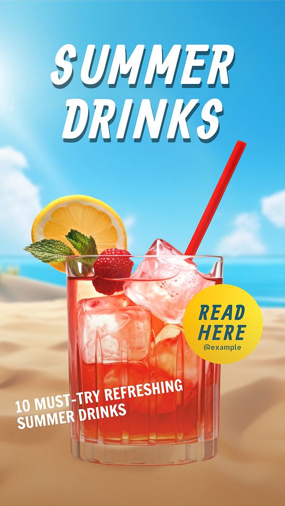 Summer drinks Facebook story template