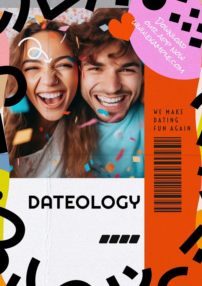 Online dating app poster template