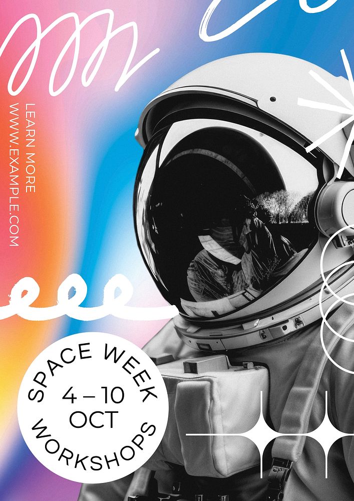 Space week poster template