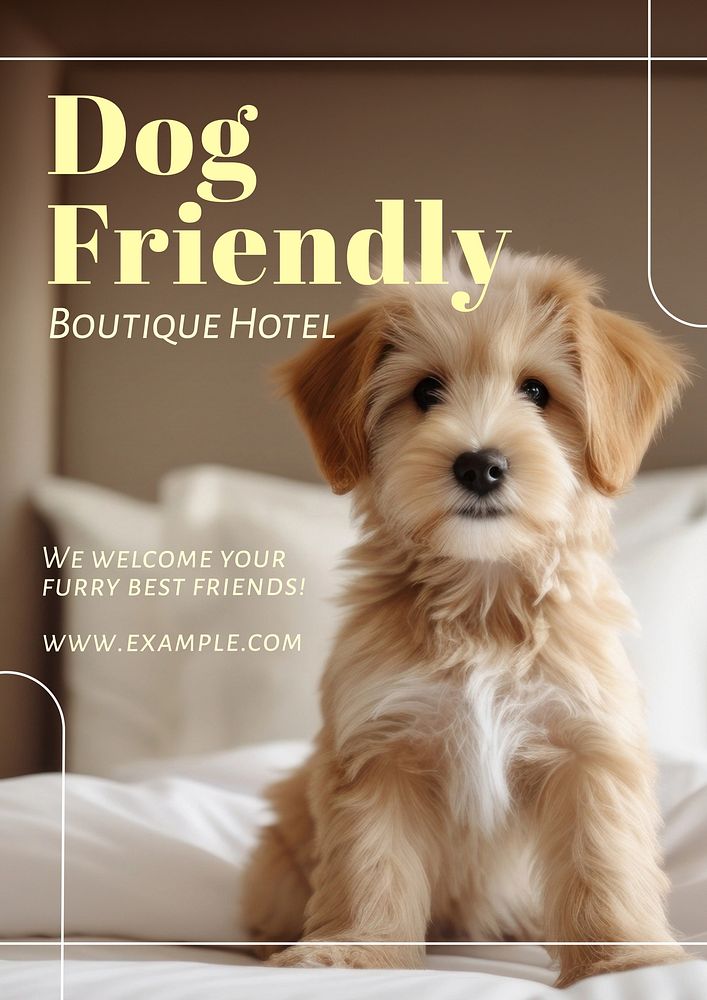 Dog friendly hotel poster template