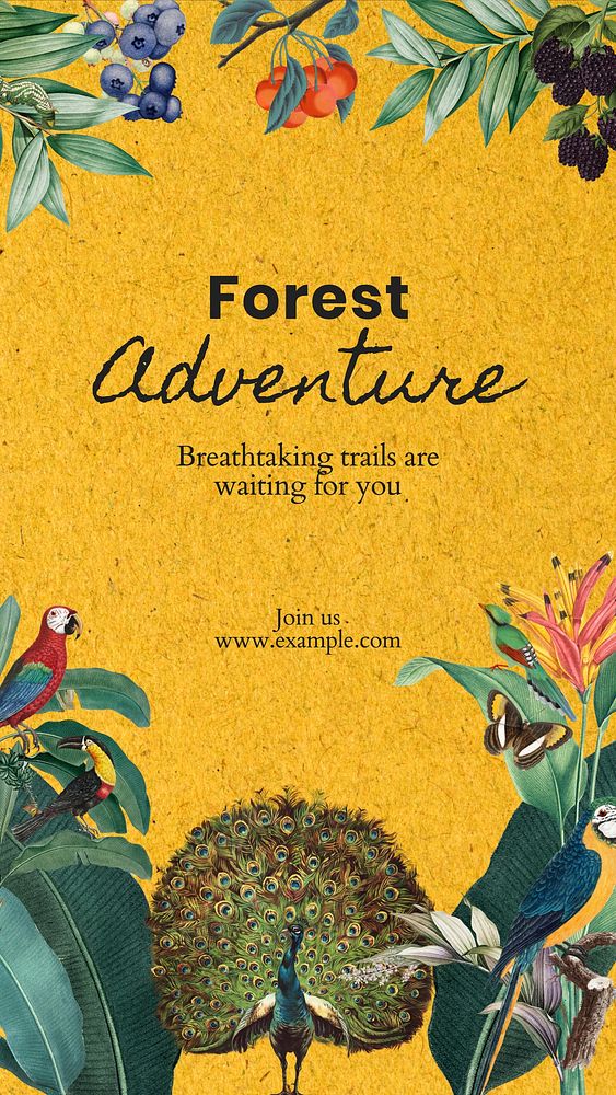 Forest adventure Facebook story template