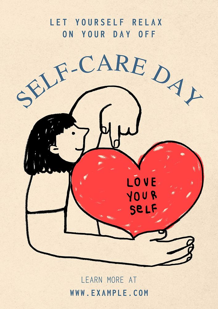 Self-care day poster template