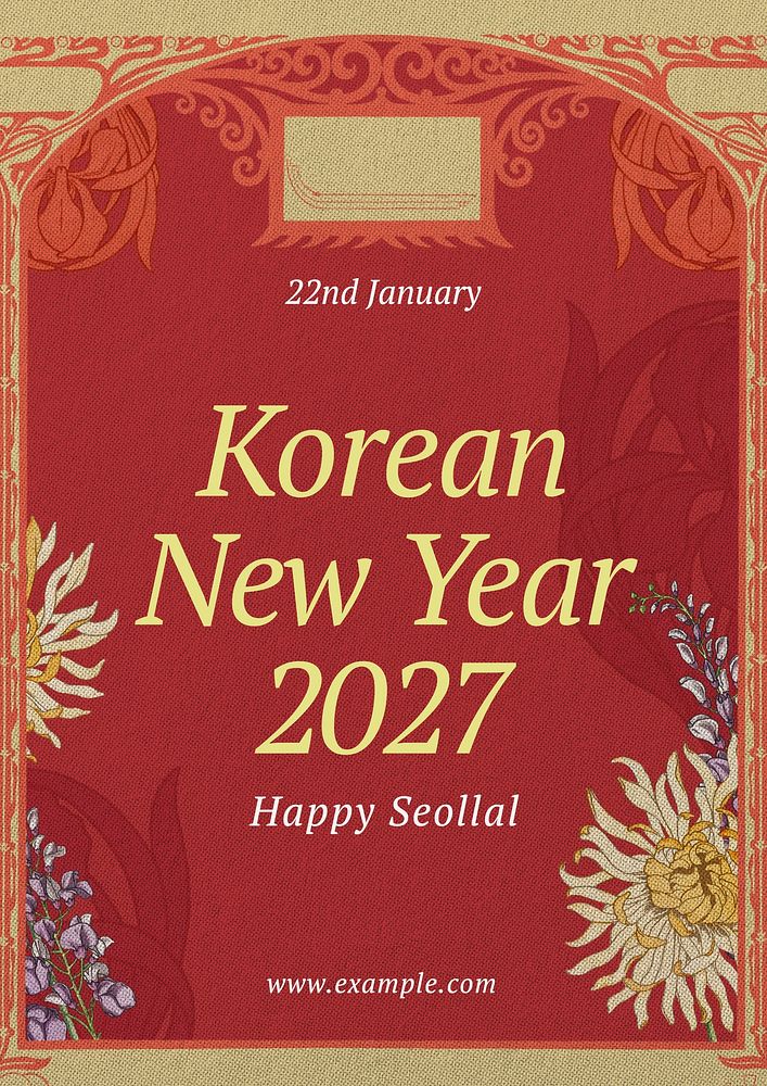 Korean New Year poster template