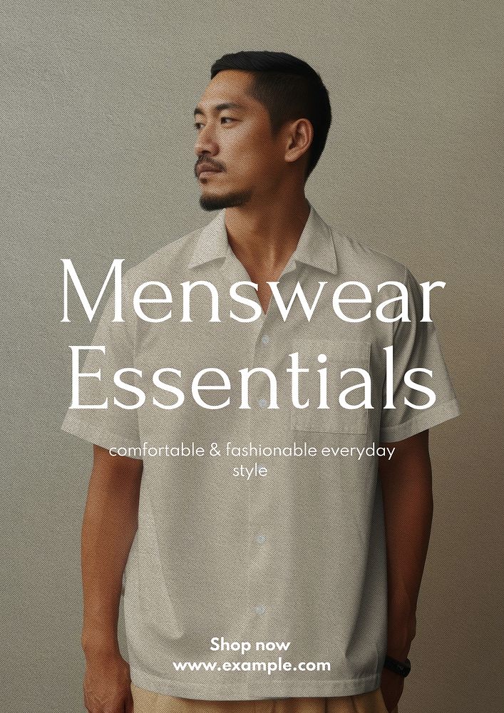 Men's wear essentials poster template